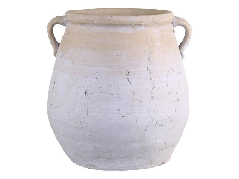 Vase til dekorasjon antikk krem lareg H35/L34,5/B33 cm , hemmetshjarta.no
