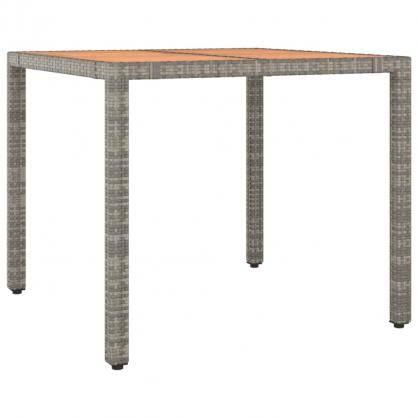 Spisebord for hage 90x90x75 cm gr kunstrotting og solid akasie , hemmetshjarta.no
