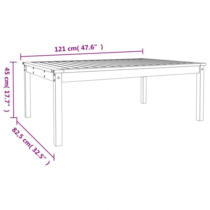 Spisebord for hage 121x82,5x45 cm massiv furu , hemmetshjarta.no