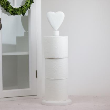 Toalettpapirholder Hjerte - vit , hemmetshjarta.no