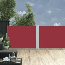 Uttrekkbar sidemarkise for uteplass rød 120x1000 cm dobbel , hemmetshjarta.no