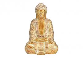 Dekorasjon Buddha gull polyresin (B/H/D) 16x24x12cm , hemmetshjarta.no