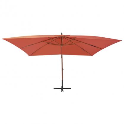 Fritthengende parasoll med trestang 400x300 cm terrakotta , hemmetshjarta.no