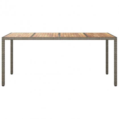 Spisebord for hage 190x90x75 cm kunstrotting og akasietre gr , hemmetshjarta.no