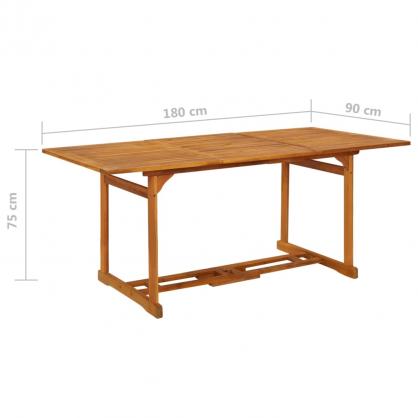 Spisebord for hage 180x90x75 cm heltre akasietre , hemmetshjarta.no