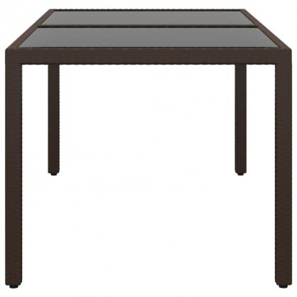 Spisebord for hage herdet glass 150x90x75 cm og syntetisk rottingbrun , hemmetshjarta.no