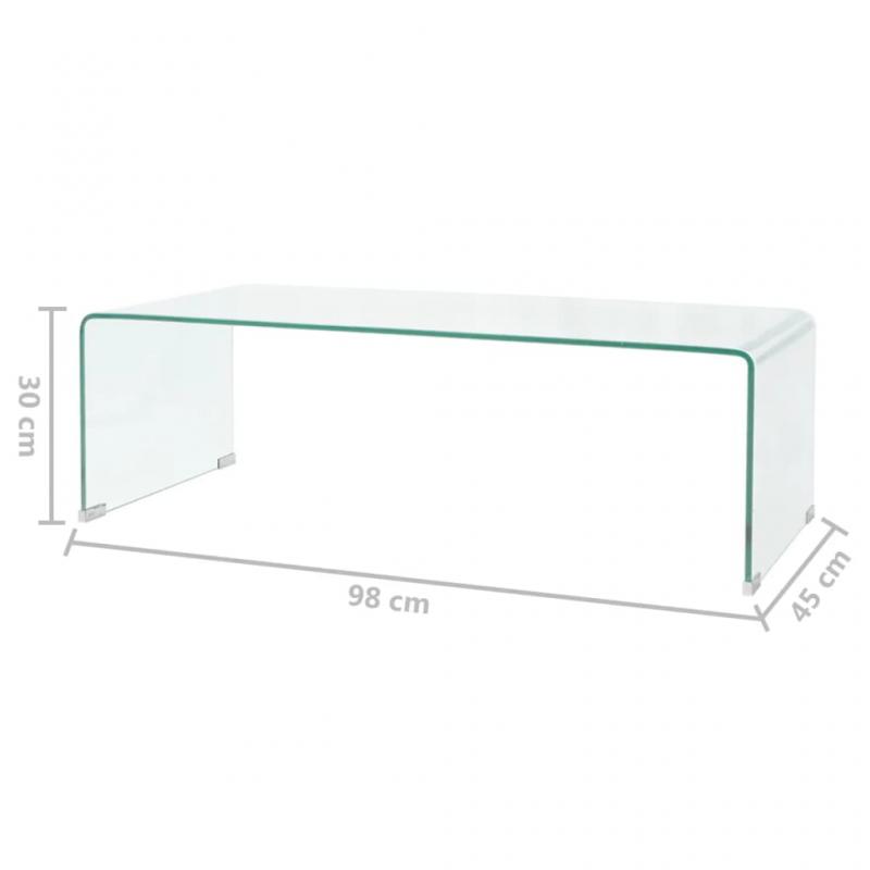Herdet glass Salongbord 98x45x30 cm , hemmetshjarta.no