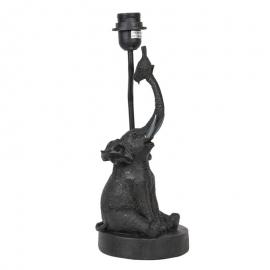 Lampefot Bordlampe 23x23x50 cm E27 / maks 1x60W Black Elephant Round Polyresin , hemmetshjarta.no