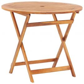 Sammenleggbart spisebord for hage Ø 90x75 cm massivt akasietre , hemmetshjarta.no