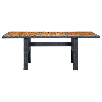 Spisebord for hage 200x100x74 cm gr syntetisk rotting og massivt akasietre , hemmetshjarta.no