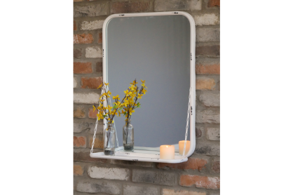 Speil med hylle 70 cm - antikkhvit , hemmetshjarta.no