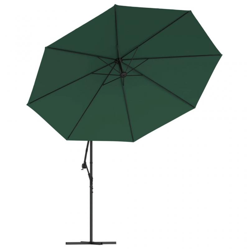 Fritthengende parasoll med stang og LED grnn 350 cm , hemmetshjarta.no