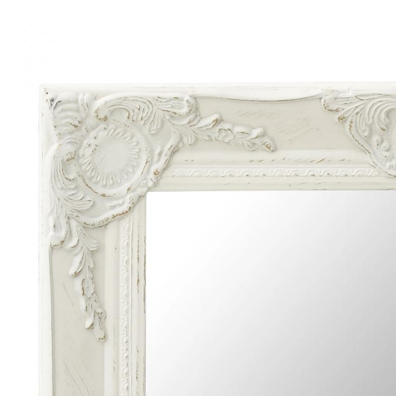 Veggspeil barokkstil hvit 50x50 cm , hemmetshjarta.no