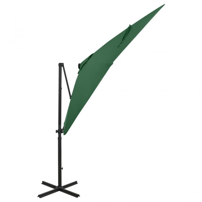 Fritthengende parasoll med stang og LED grnn 250 cm , hemmetshjarta.no