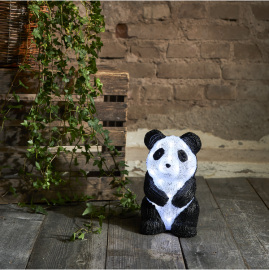 Utendørsdekorasjonsfigur Crystalo Panda 27x15cm 20 Lys , hemmetshjarta.no