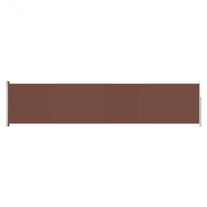 Uttrekkbar sidemarkise for uteplass brun 140x600 cm , hemmetshjarta.no