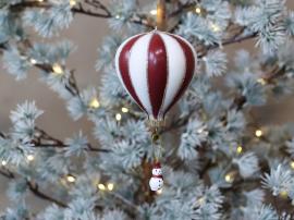 Juletrepynt Ballong med snømann 2-pack H14/Ø7 cm antikk cherry , hemmetshjarta.no