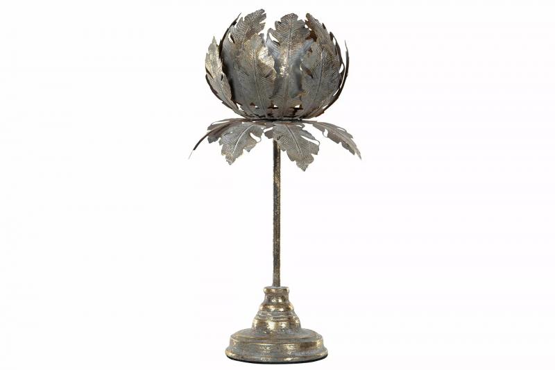 A Lot Decoration - Lyslykt Blomst Metall Antikk G. Brun 29x43cm , hemmetshjarta.no