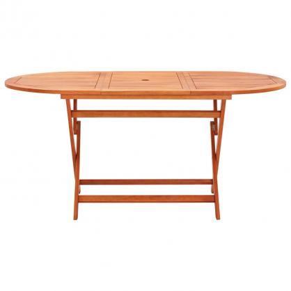 Sammenleggbart spisebord for hage 160x85x74 cm massivt eukalyptustre , hemmetshjarta.no