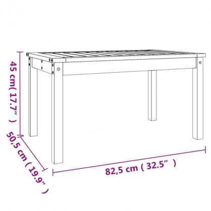 Spisebord for hage 82,5x50,5x45 cm sort massiv furu , hemmetshjarta.no