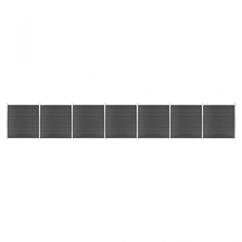 Gjerdepanel WPC sort 186x1218 cm 7 deler , hemmetshjarta.no