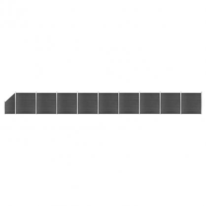 Gjerdepanel WPC sort 186x1657 cm 10 deler , hemmetshjarta.no