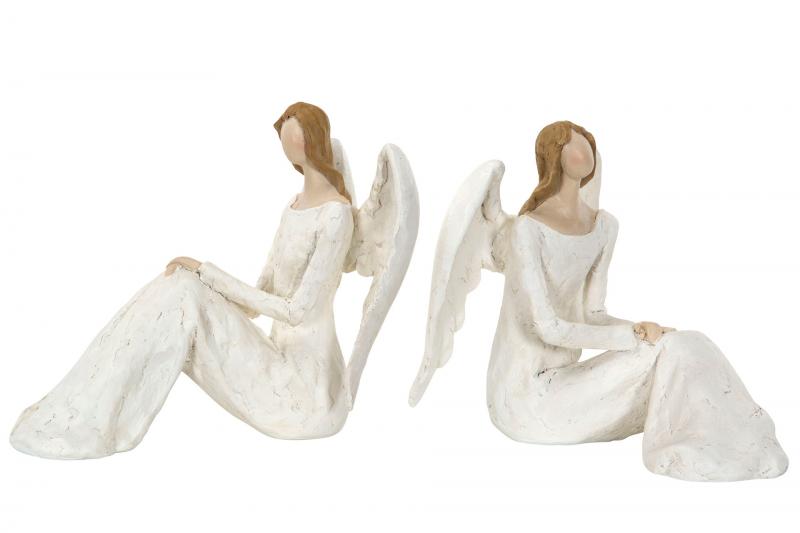 A Lot decoration Angel Fine Sittende Mix Poly 17x20x17.5cm 2-pack , hemmetshjarta.no