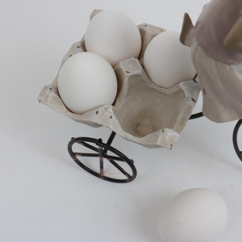 Eggholder Kanin jente 26x11x24 cm Kremfarget polyresin , hemmetshjarta.no