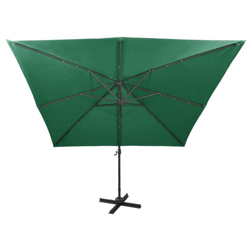 Fritthengende parasoll med stang og LED grnn 300 cm , hemmetshjarta.no