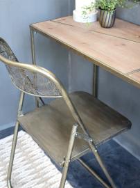 Uke 40 Sammenleggbar stol med mønster H82,5 / L52,5 / B45,5 cm antikk messing , hemmetshjarta.no