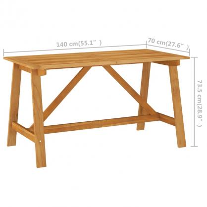 Spisebord for hage 140x70x73,5 cm solid akasie , hemmetshjarta.no