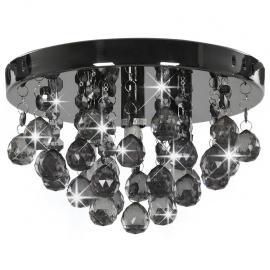 Taklampe med krystallperler sølvkule 3 x G9 lamper , hemmetshjarta.no
