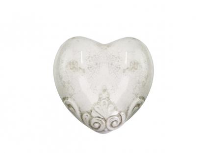 Chic Antique - Marcy Heart H4 / L11.5 / W11.5 cm antikk krem 1st , hemmetshjarta.no