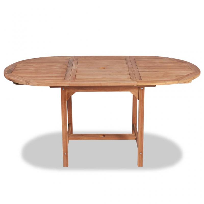 Spisebord for hage uttrekkbart (110-160)x80x75cm solid teak , hemmetshjarta.no