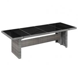 Spisebord for hage med glassplate 240x90x74 cm kunstrotting , hemmetshjarta.no