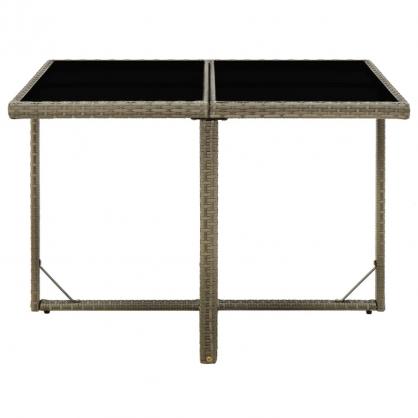 Spisebord for hage 109x107x74 cm gr kunstrotting og glass , hemmetshjarta.no
