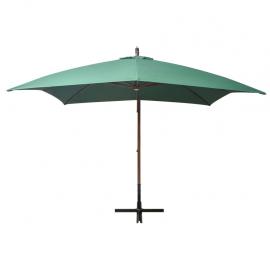 Fritthengende parasoll med trestang 300x300 cm grønn , hemmetshjarta.no