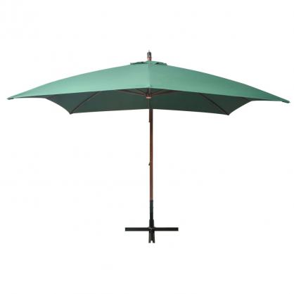 Fritthengende parasoll med trestang 300x300 cm grnn , hemmetshjarta.no