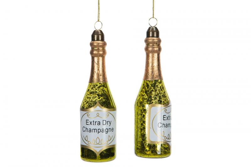 A Lot decoration Champagneflaske Glass 4x14cm 2-pack , hemmetshjarta.no