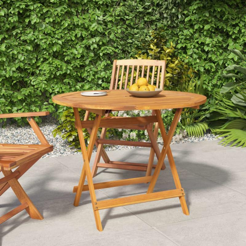Sammenleggbart spisebord for hage  90x75 cm massivt akasietre , hemmetshjarta.no