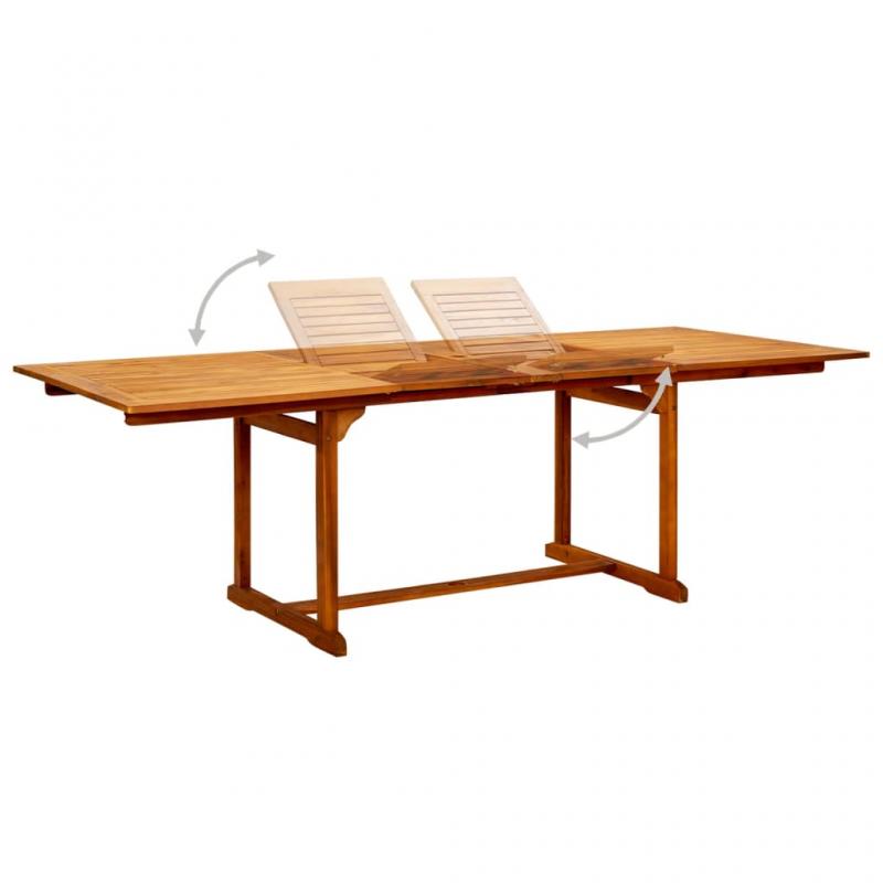 Spisebord for hage uttrekkbart (160-240)x100x75 cm massivt akasietre , hemmetshjarta.no