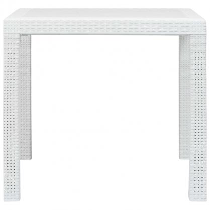 Spisebord for hage 79x79x72 cm kunstrotting hvit , hemmetshjarta.no