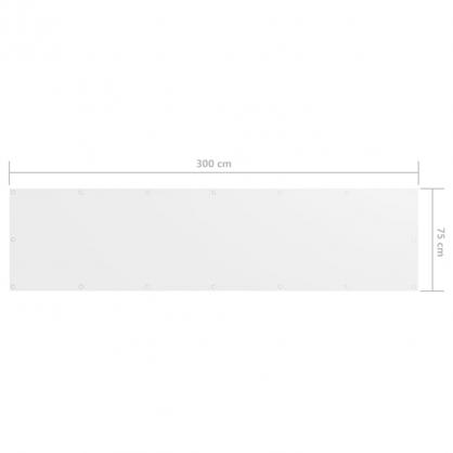 Balkongskjerm hvit 75x300 cm oxfordstoff , hemmetshjarta.no