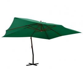 Fritthengende parasoll med trestang 400x300 cm grønn , hemmetshjarta.no
