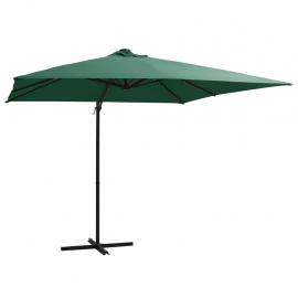 Fritthengende parasoll med stang og LED grønn 250x250 cm , hemmetshjarta.no