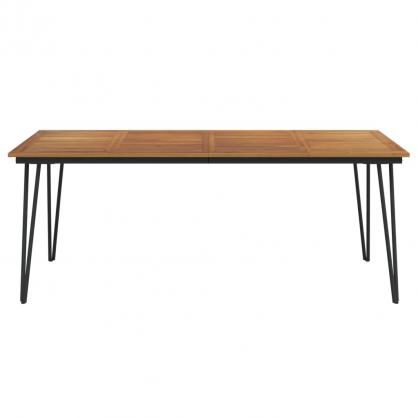 Spisebord for hage med hrnlsbein 200x90x75 cm massivt akasietre , hemmetshjarta.no