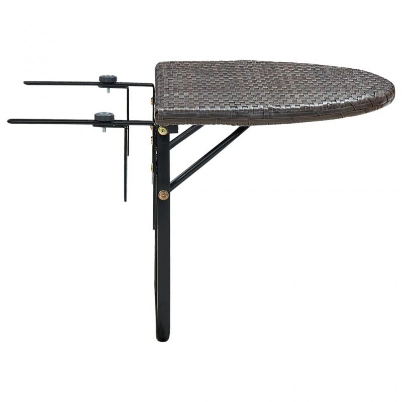 Balkongbord brun 60x60x40 cm kunstrotting , hemmetshjarta.no