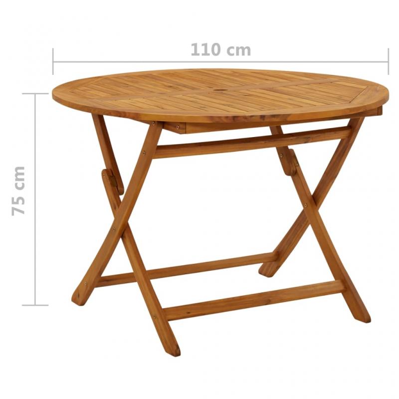 Sammenleggbart spisebord for hage  110x75 cm massivt akasietre , hemmetshjarta.no