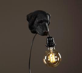 Lampe Hund Svart / Brun 12x13cm , hemmetshjarta.no