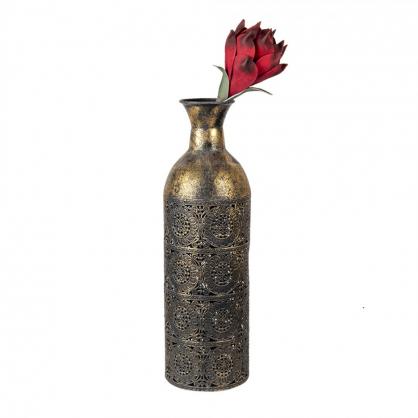 Dekorativ Vase  14x47 Cm Kobberfarget Metall Rund , hemmetshjarta.no